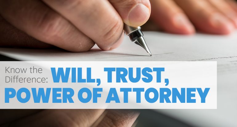 Will, Trust, Power of Attorney